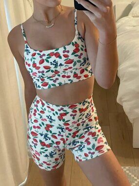 Z Supply Women's Shine On Fruit Bra and Biker Short Set